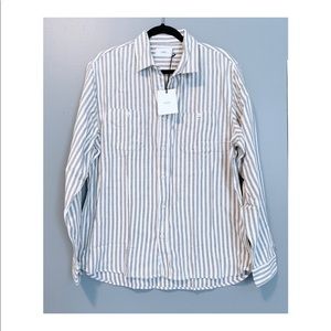 Onia Large long sleeve button shirt striped cotton
